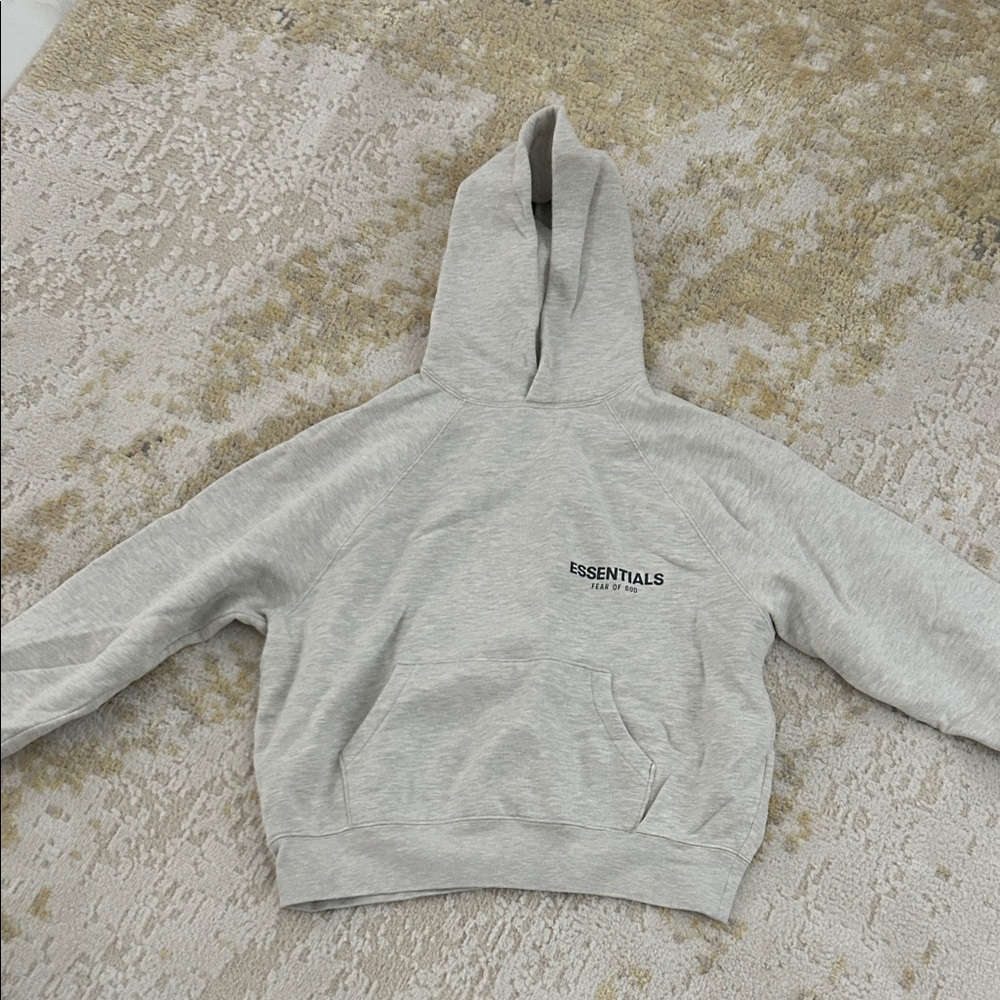 Essentials Light Gray Sweatshirt with Black Logo